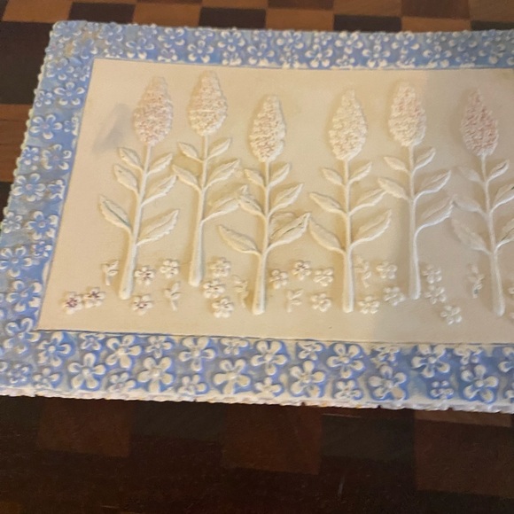 Vintage Shabby Chic Pastel Floral Embossed Decorative Toothbrush & Soap Dish - Picture 8 of 15